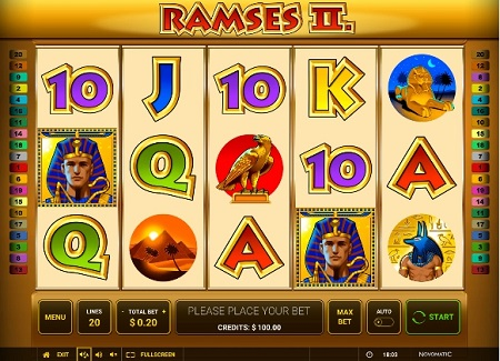 Интерфейс игрового автомата Ramses 2 / Рамзес 2
